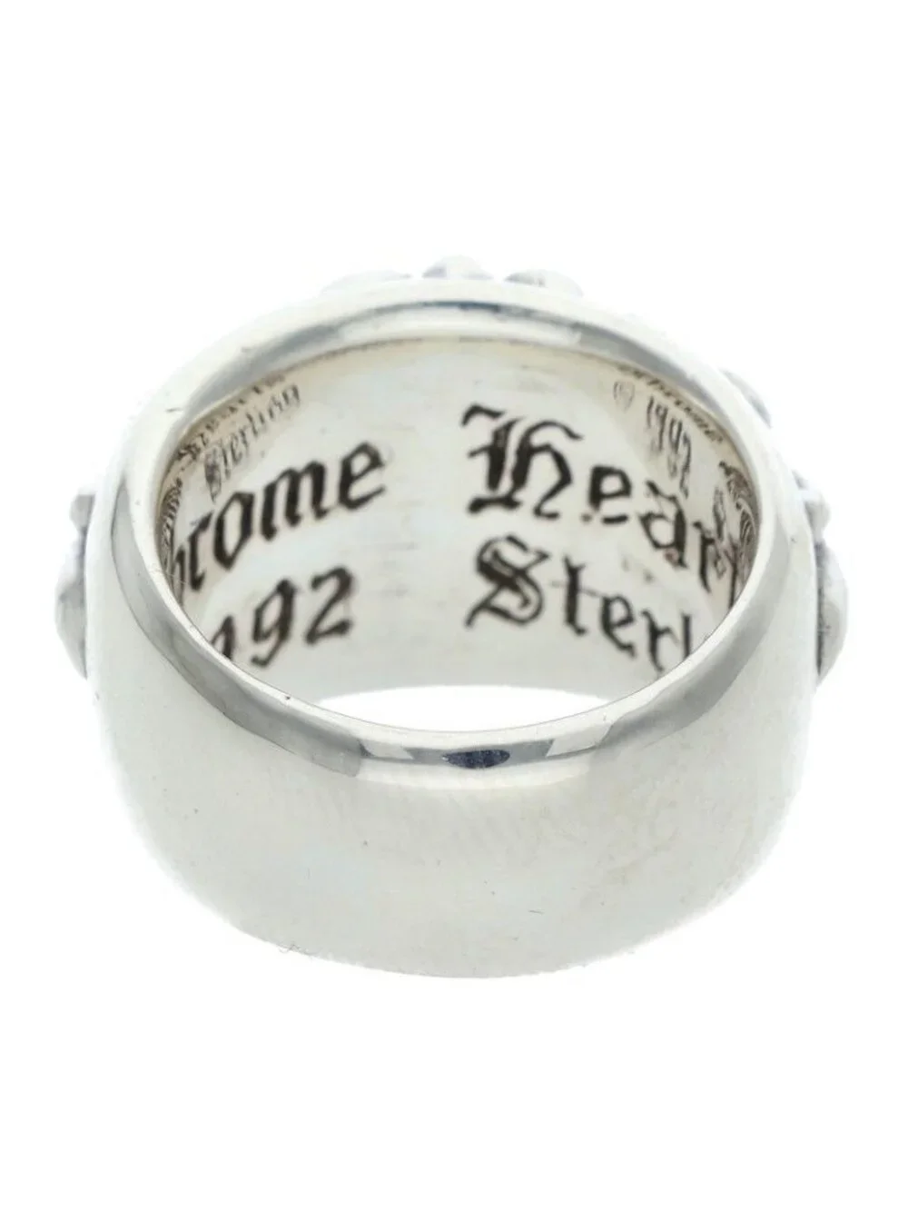Chrome Hearts Flrl Floral Cross Silver Ring